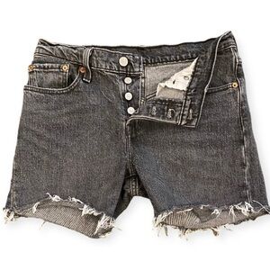Levi’s 501 CT Sz 26 (2/3) Denim Jeans Shorts Washed Gray Womens Homemade Cutoffs
